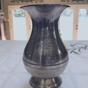 Metal trophy style vase